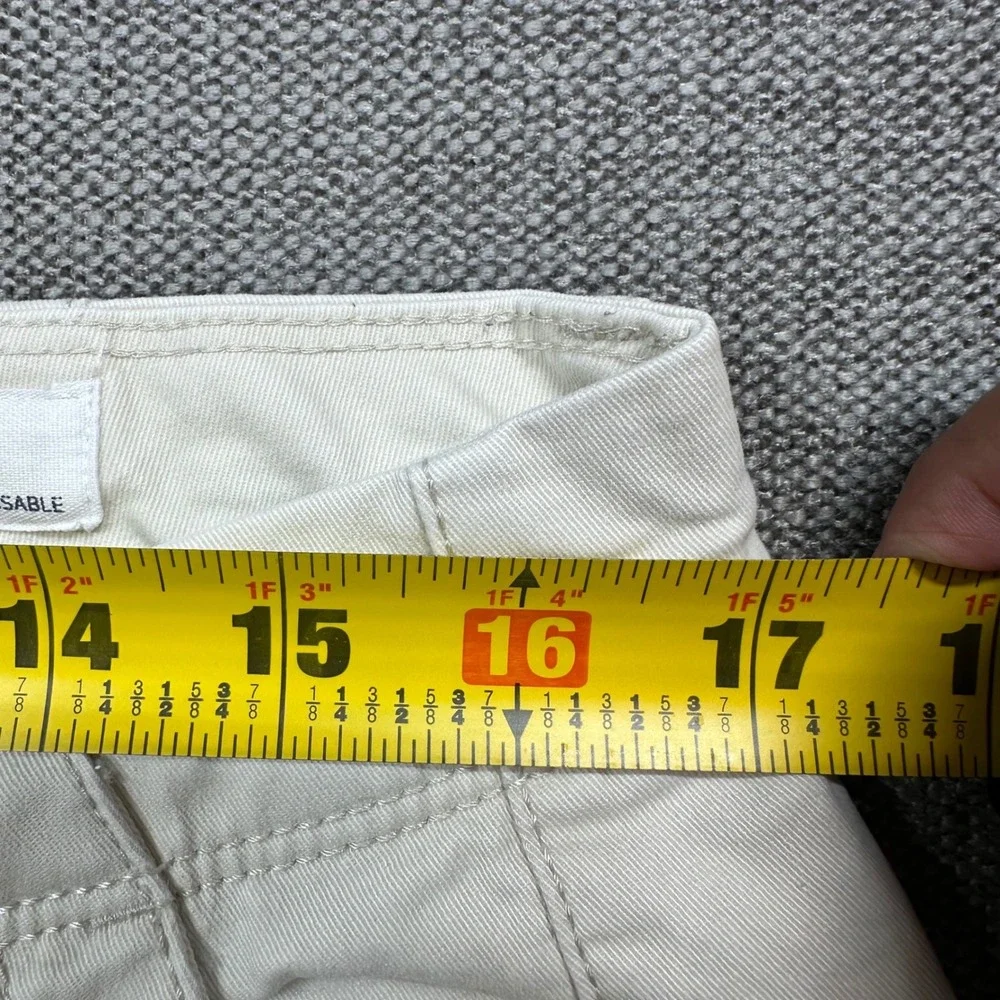 GAP Essential Straight Cargo Pant Mens 32x32 Cream Khaki Utility Twill
